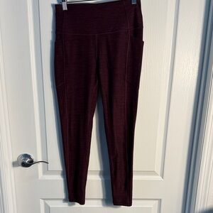 Victoria’s Secret Women's High-Waist Burgundy Leggings with Side Pockets Size 6